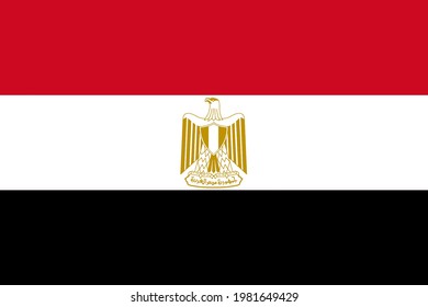 Bandera de Egipto. Símbolo nacional en vector.