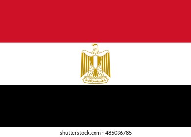 Flag of Egypt in official colors and Proportion Correctly