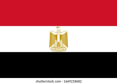 Bandera de Egipto con bandera nacional oficial en diseño cuadrado