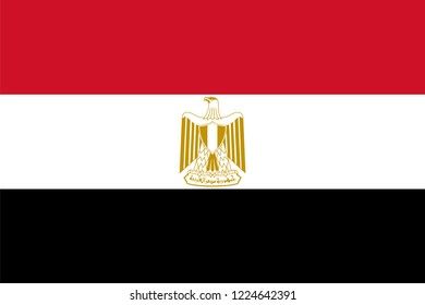 Flag of Egypt in official rate and colors, vector.