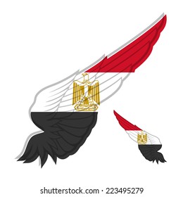 flag of Egypt on abstract Wing and white background. Vector illustration