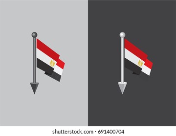 Flag of Egypt. Flag on the flagstaff
