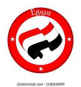 Flag of Egypt on a label
