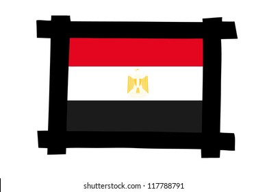 The flag of Egypt in a photo frame