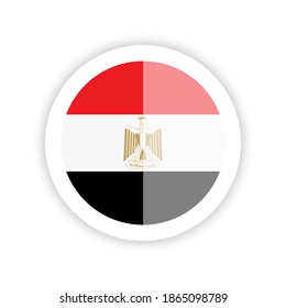 Flag of Egypt. Round icon.
