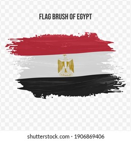 Bandera de Egipto en pincel de textura con fondo transparente, ilustración vectorial en archivo eps