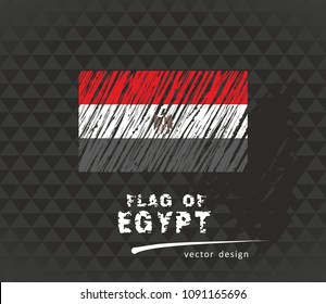 Flag of Egypt, vector pen illustration on black background