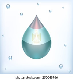Flag of Egypt water drop