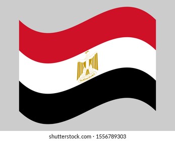 Flag of Egypt waves, Vector Eps 10