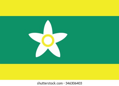 Flag of Ehime prefecture of Japan. Vector illustration.