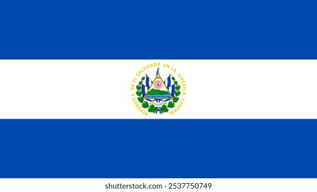 Flagge von El Salvador, 16:9 Format, El Salvador Flagge, Vektorbilder