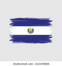 Flag of El Salvador with brush style