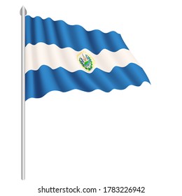 Flag of El Salvador country isolated on white background. EPS.file.