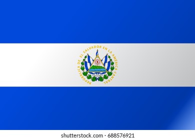 Flag El Salvador flat icon. State insignia of the nation in flat style on the entire page. National symbol in the form of a vector illustration