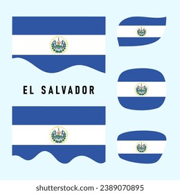 Flag of El Salvador  Flat Vector