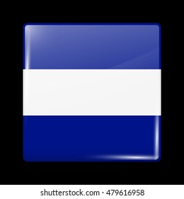 Flag of El Salvador. Glossy Icon Square Shape. This is File from the Collection Flags of North America