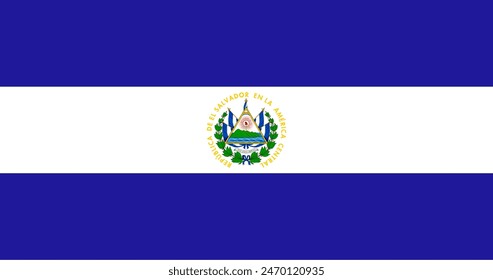 The flag of El Salvador. Flag icon. Standard color. Vector illustration.	