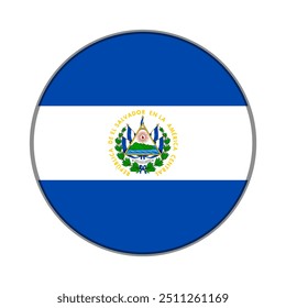 A bandeira de El Salvador. Ícone Sinalizador. Cor padrão. Bandeira redonda. Ilustração do computador. Ilustração digital. Ilustração vetorial.