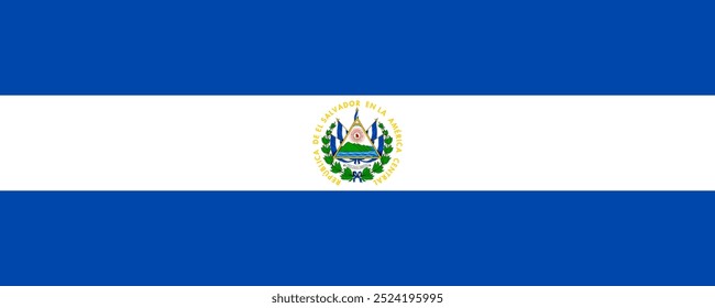 Flag of El Salvador, long version, Vector Images