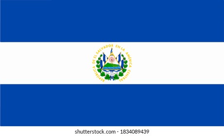 Bandera de El Salvador. Colores oficiales y proporción correctamente. Bandera nacional de El Salvador. Ilustración vectorial. EPS10