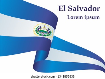 Flag of El Salvador, Republic of El Salvador. Template for award design, an official document with the flag of El Salvador. Bright, colorful vector illustration.