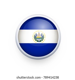 Flag El Salvador Round Glossy Icon Stock Vector (Royalty Free ...