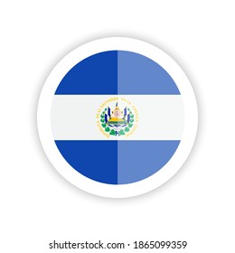 Flag of El Salvador. Round flag icon.