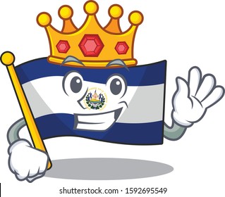 Flag el salvador Scroll A stylized of King on cartoon character design