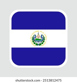 A bandeira de El Salvador é colocada em um quadrado arredondado. Ícone Sinalizador. Cor padrão. Ilustração do computador. Ilustração digital. Ilustração vetorial.