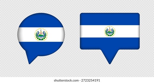 Flagge von El Salvador in Sprechblase.