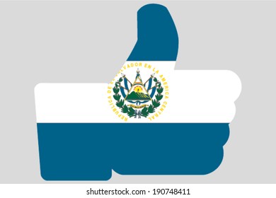 The flag of El Salvador in a Thumbs Up Icon