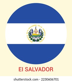 Flag Of El Salvador, El Salvador flag vector illustration, El Salvador flag in a circle.