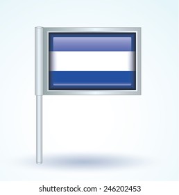  Flag of  El Salvador, vector illustration