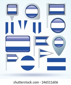  Flag of  El Salvador, vector illustration