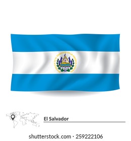 Flag of El Salvador - vector illustration