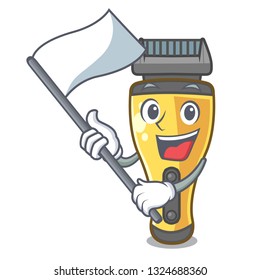 With flag electric shaver the shape funny cartoon