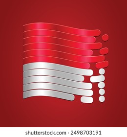Flag Element for Indonesian Independence Template