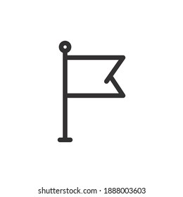 Flag element line icon for web template and app. Vector illustration design on white background. EPS 10