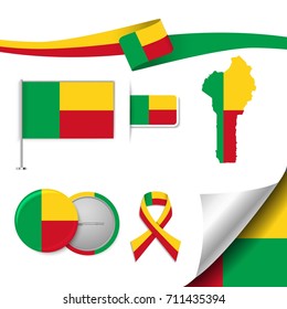 Flag with elements, Benin