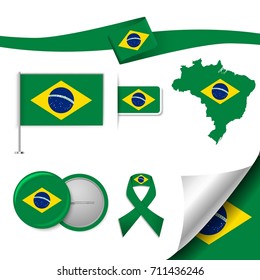 Flag with elements Brazil