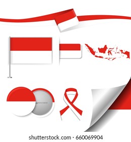 Flag with elements Indonesia