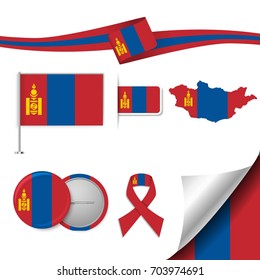 Flag with elements mongolia