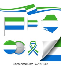 Flag with elements Sierra Leone