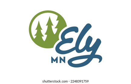Flagge von Ely, Minnesota, USA. Realistische Wellenfahne auf Ely-Vektorhintergrund.