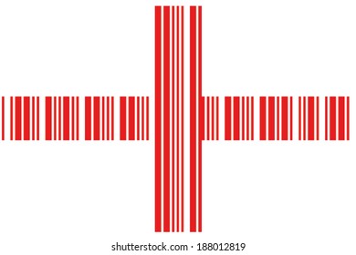 The Flag of England in a Barcode Format