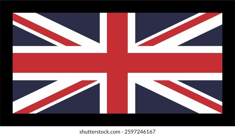 FLAG OF ENGLAND WITH BLACK BACKGROUND