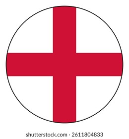 Flag of England. Black edge. England circle flag logo icon computer vector illustration design.