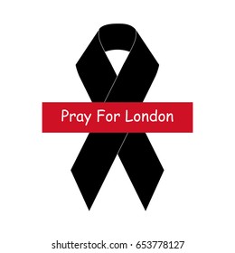 Flag of England, Black ribbon icon for pray for London