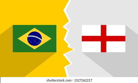 flag of england and brazil