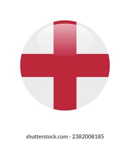The flag of England. Button flag icon. Standard color. Circle icon flag. 3d illustration. Computer illustration. Digital illustration. Vector illustration.